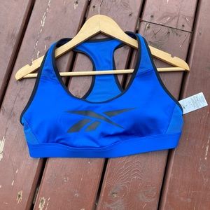 Blue Reebok Hero Medium-impact Racer sports Bra